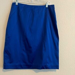 NWT H&M Electric Blue Satin Pencil Skirt - Size 12